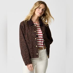 J Crew Leopard Print Jean Jacket